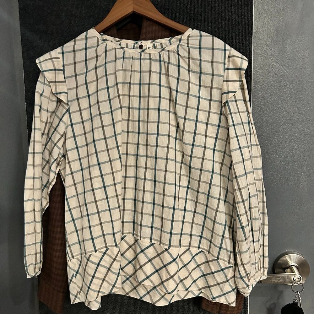 Mirth Ostuni Blouse in Aegean Plaid